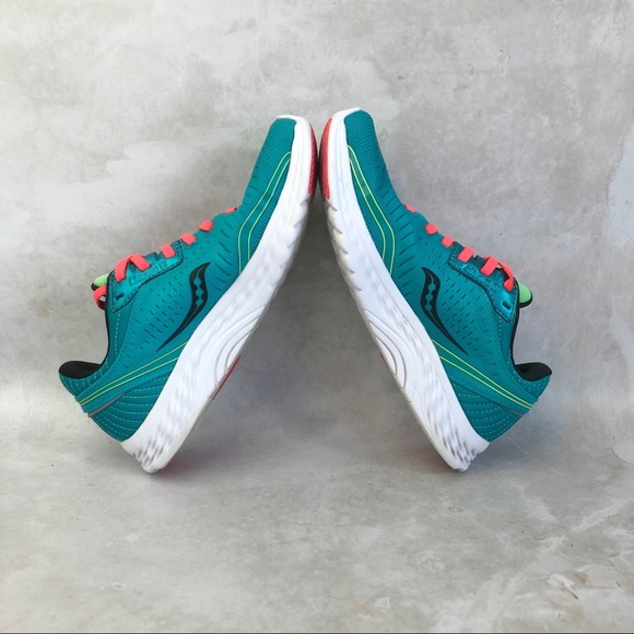 Saucony Kinvara 11 Green Orange Athletic Sneakers - Picture 5 of 8